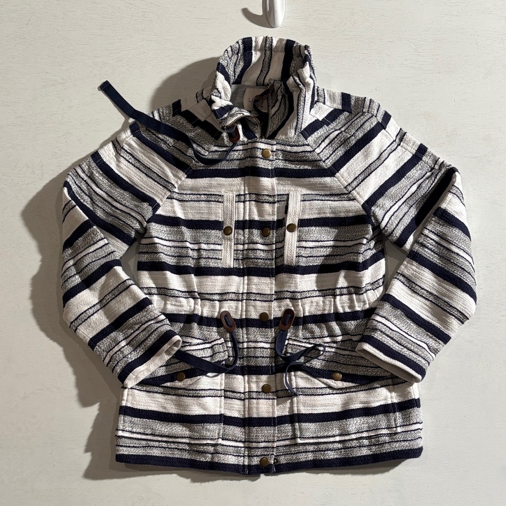 LOFT Striped Navy and White Jacket